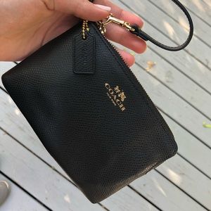 Coach Black Leather Wristlet